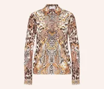 Seidenbluse mit Schmucksteinen