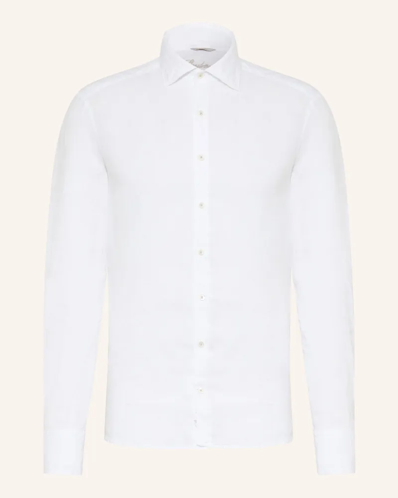 Stenströms Leinenhemd Slimline Fit Weiss