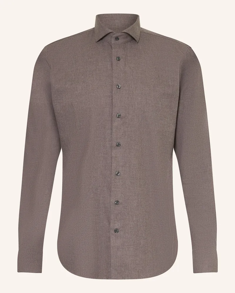 Profuomo Hemd Slim Fit Dunkelbraun