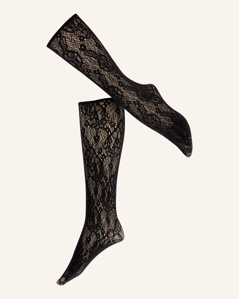 Wolford Feinstrumpf-Söckchen Infite Rose Net schwarz 7005