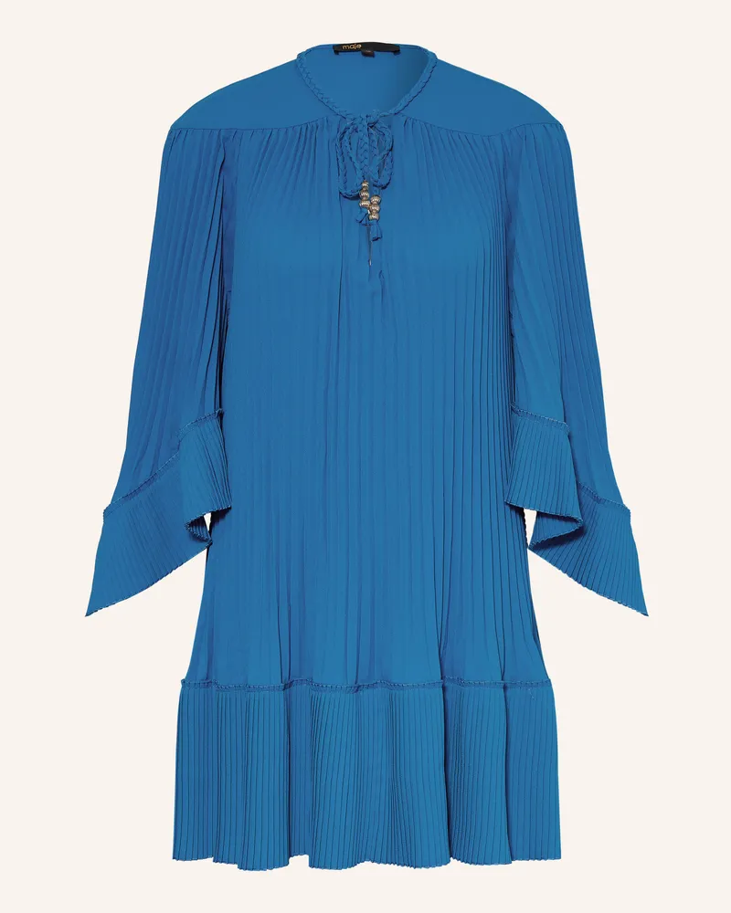 Maje Plisseekleid mit 3/4-Arm Blau