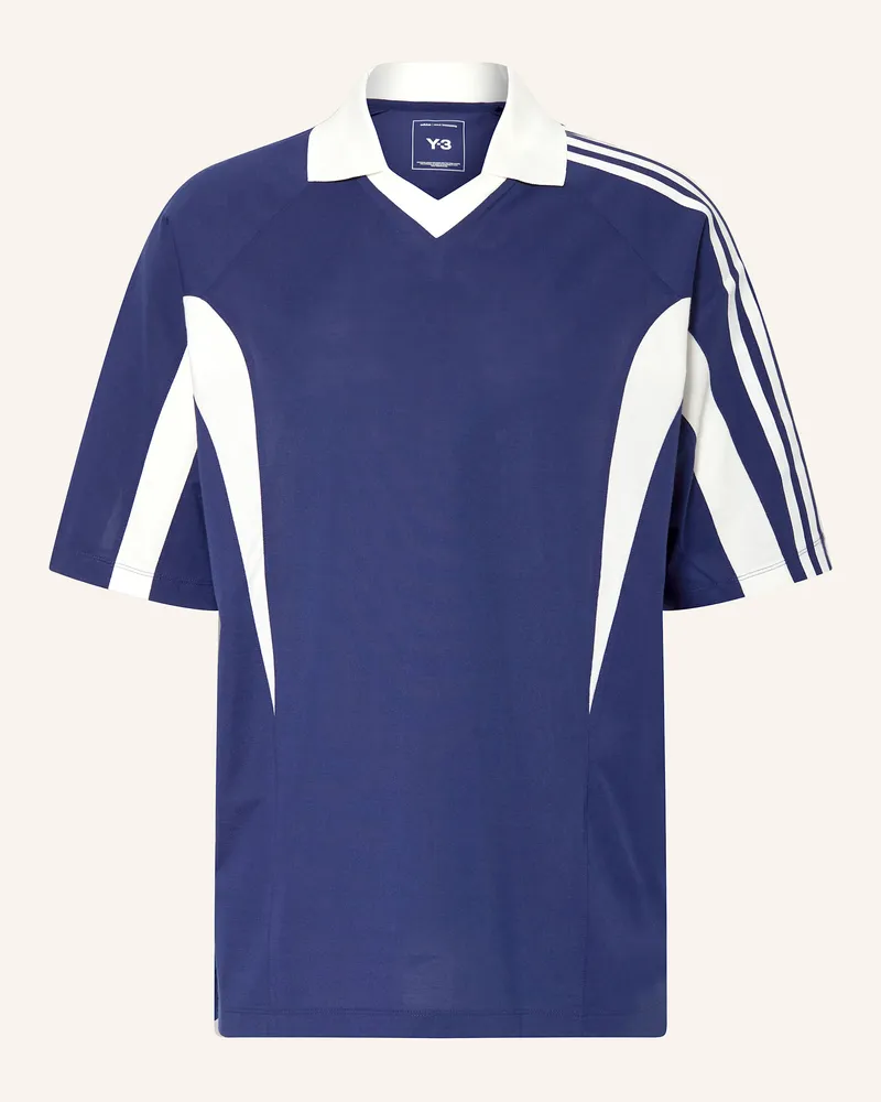 Y-3 Poloshirt Y-3 CUT LINE Dunkelblau