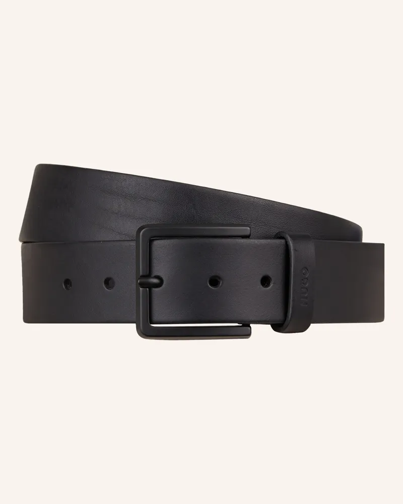 HUGO BOSS Ledergürtel GIONIOS Schwarz