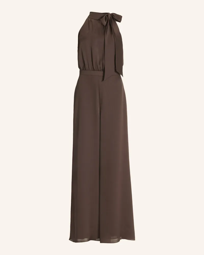 Swing Jumpsuit Aus Satin Mit Schluppe braun Dunkelbraun
