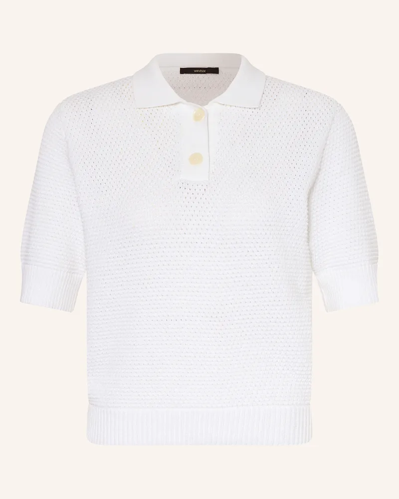 windsor. Strick-Poloshirt Regular Fit Weiss