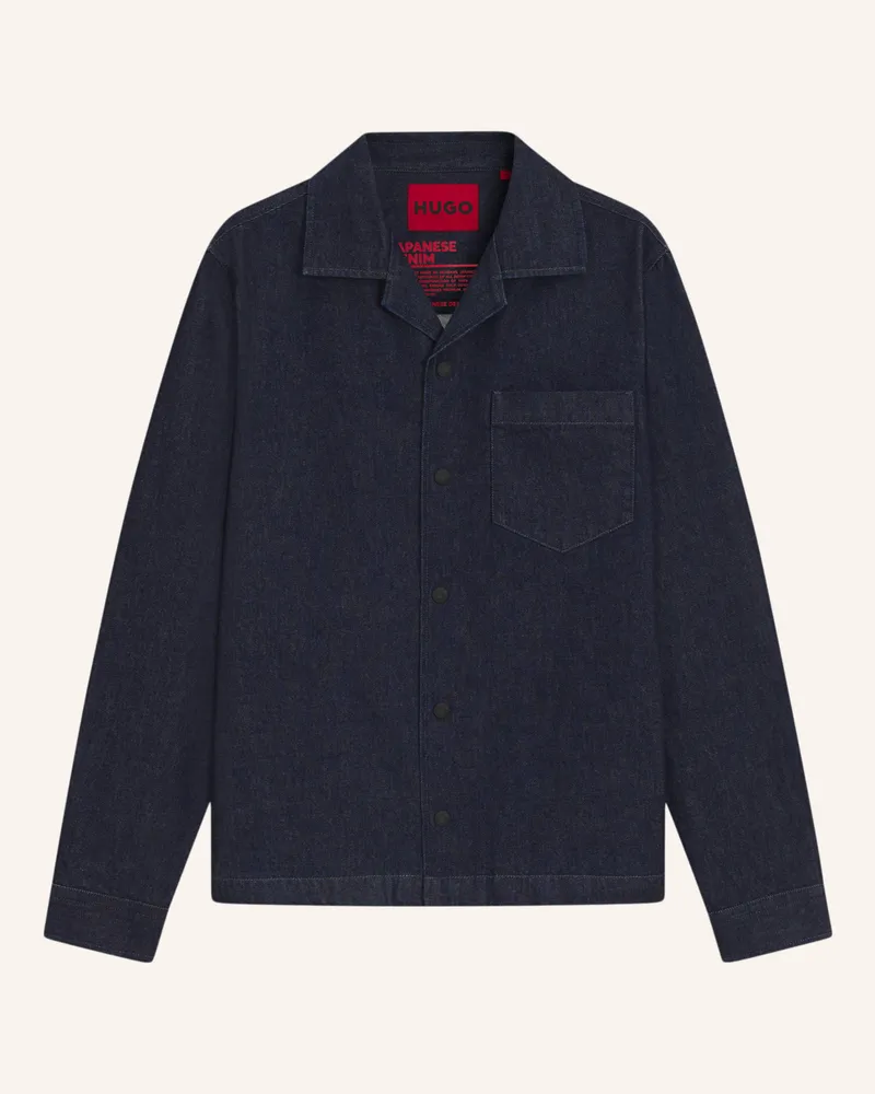HUGO BOSS Business Hemd EDELO Oversize Fit Dunkelblau