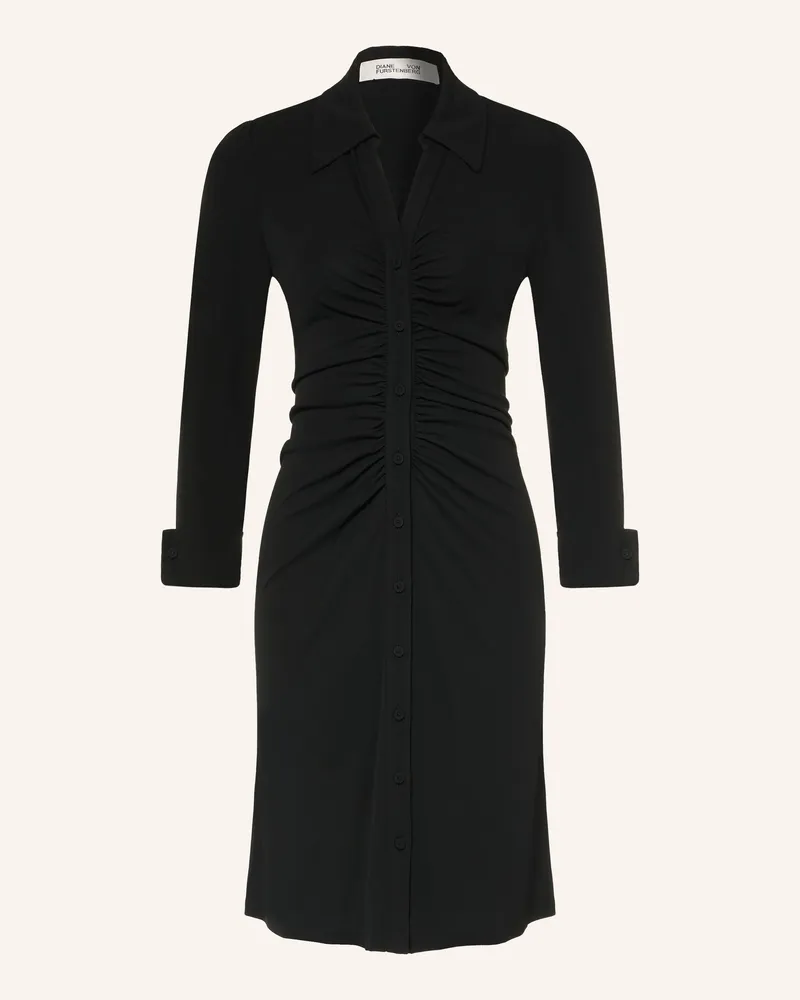 Diane von Furstenberg Hemdblusenkleid Sheska Aus Jersey Mit 3/4-Arm schwarz Schwarz