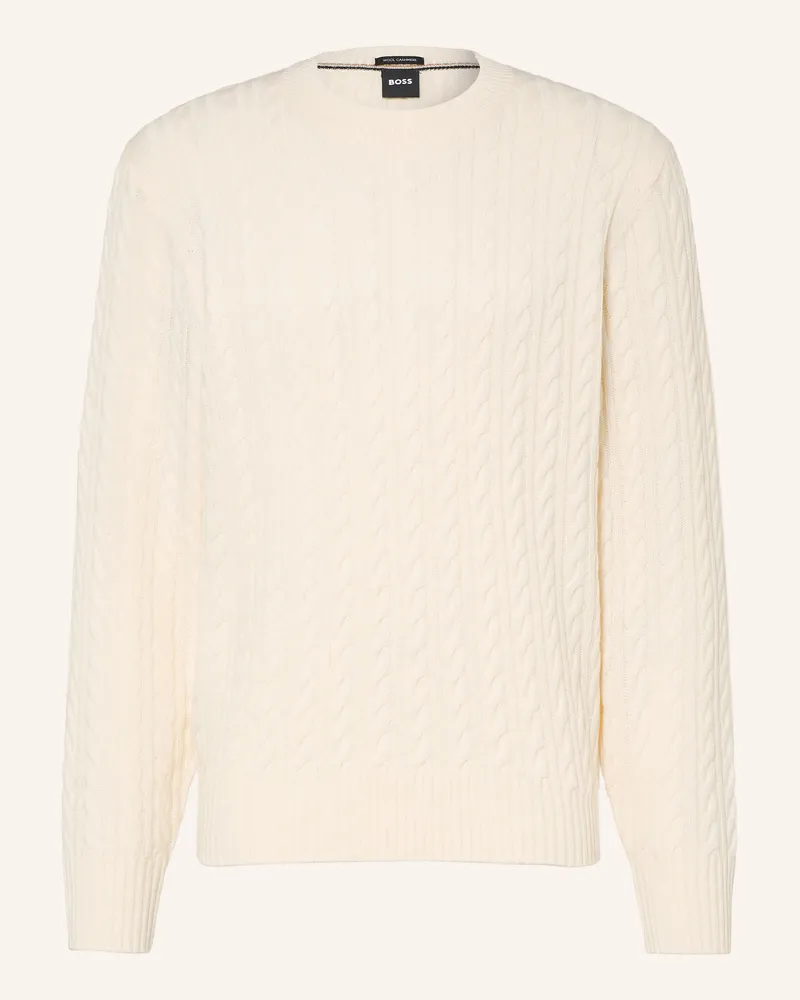 HUGO BOSS Pullover Furlan weiss Ecru