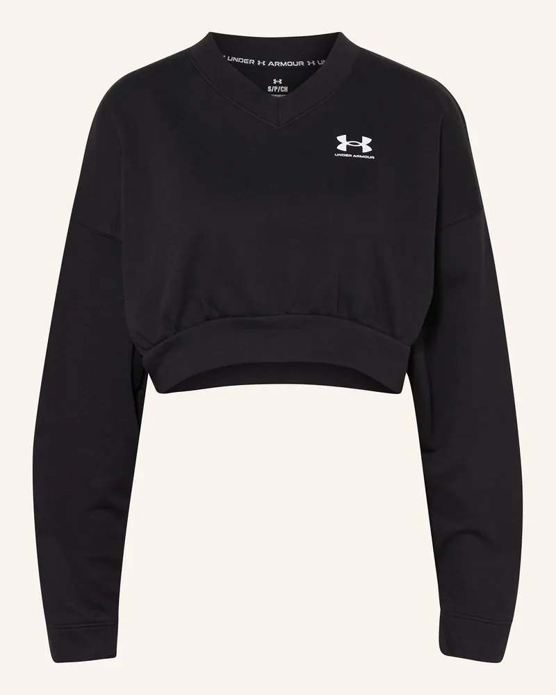 Under Armour Cropped Sweatshirt Ua Rival schwarz Schwarz