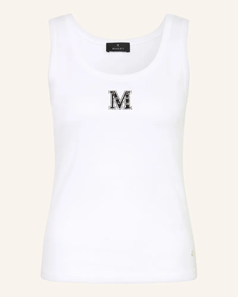 monari Top Mit Schmucksteinen weiss Weiss