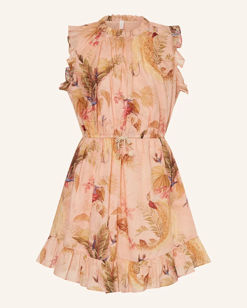 Zimmermann Kleid mit Rüschen Rosa
