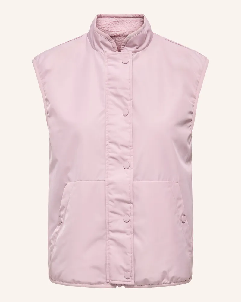 only Teddyfell-Weste Zum Wenden rosa Helllila