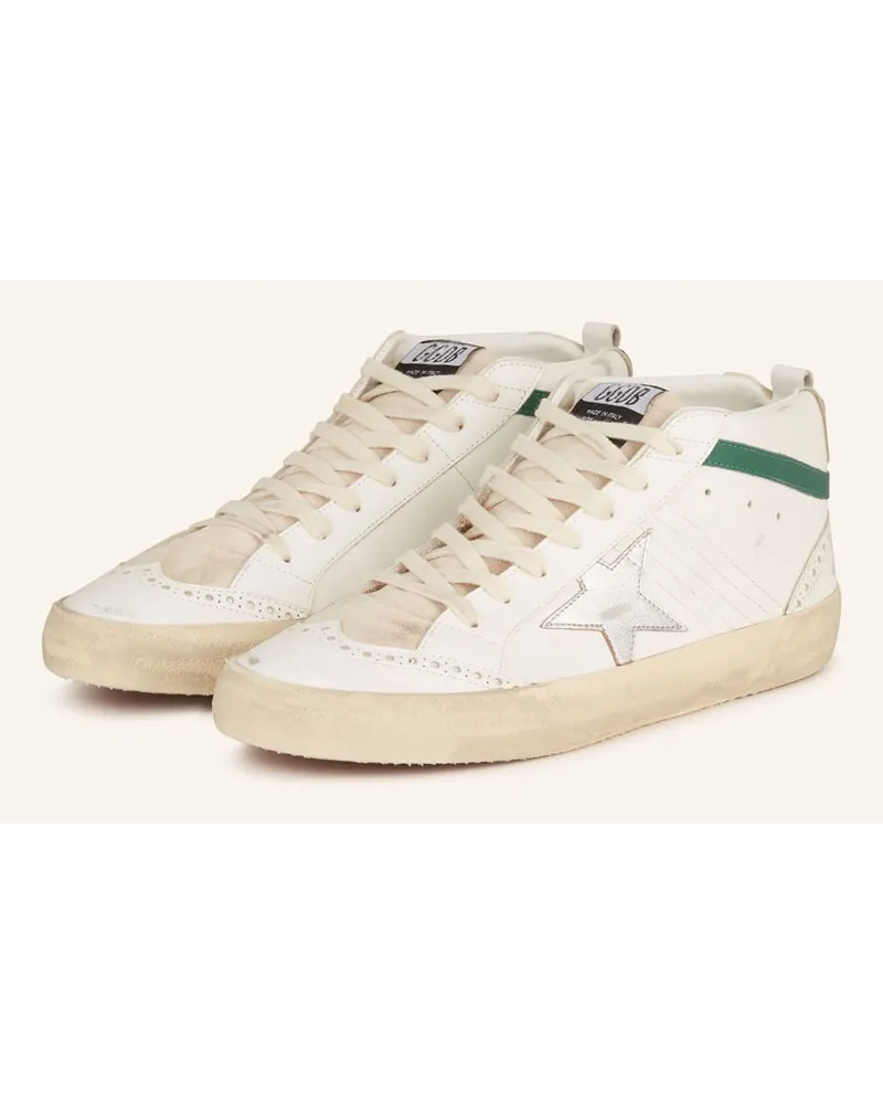 Golden Goose Hightop-Sneaker MID STAR - WEISS/ GRÜN Weiss