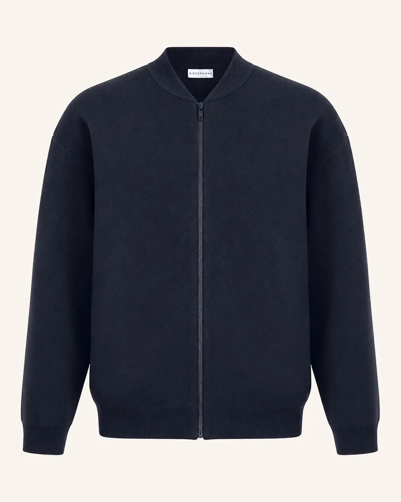 KIEFERMANN Kiefermann Herren Merino-Strickjacke Im Blousonstil Ulrico blau Blau