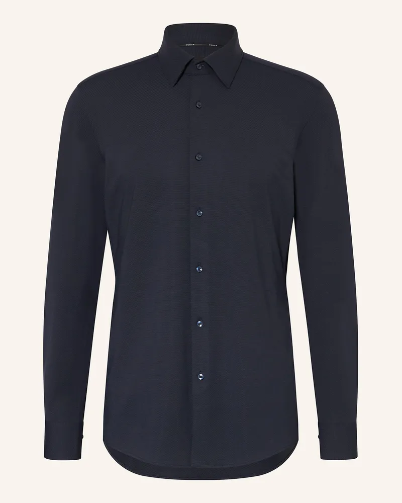 HUGO BOSS Jerseyhemd HANK Slim Fit Dunkelblau