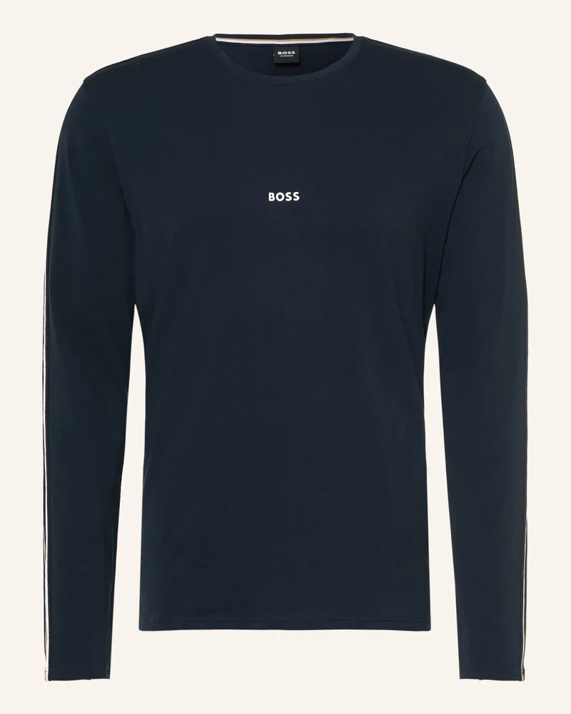 HUGO BOSS Pyjama-Oberteil blau Dunkelblau