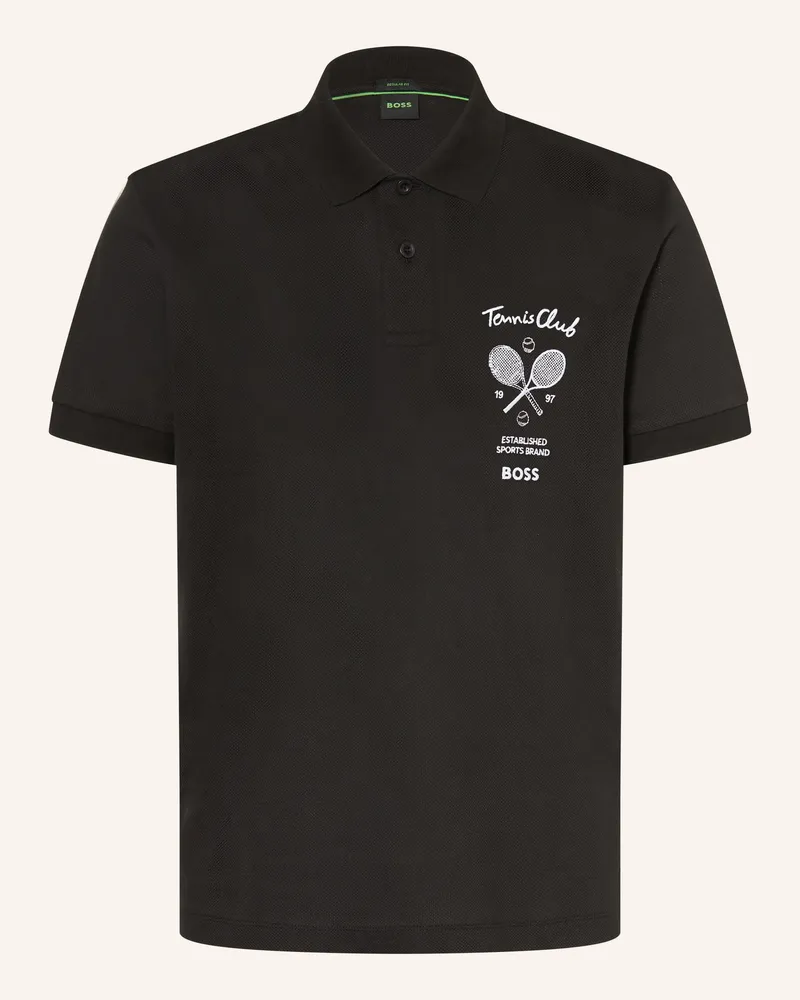 HUGO BOSS Mesh-Poloshirt Member schwarz Schwarz