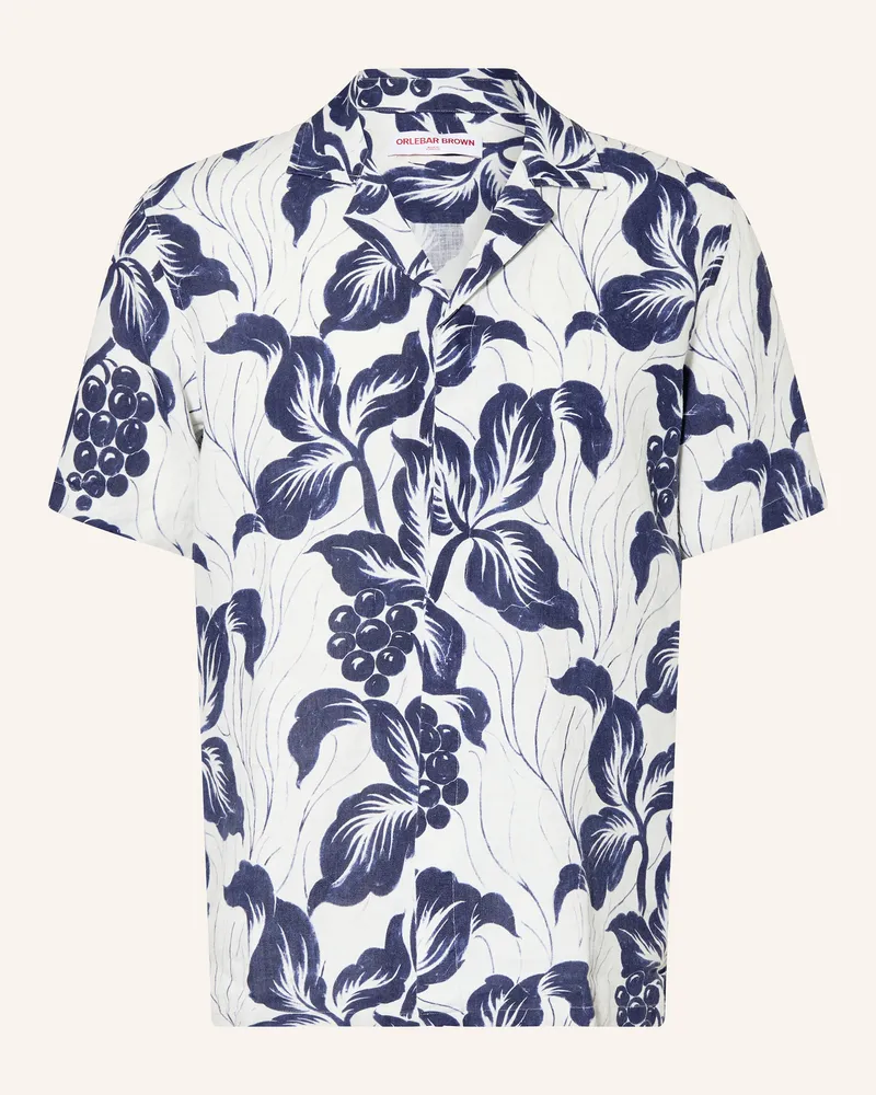 Orlebar Brown Resorthemd MAITAN Regular Fit aus Leinen Dunkelblau