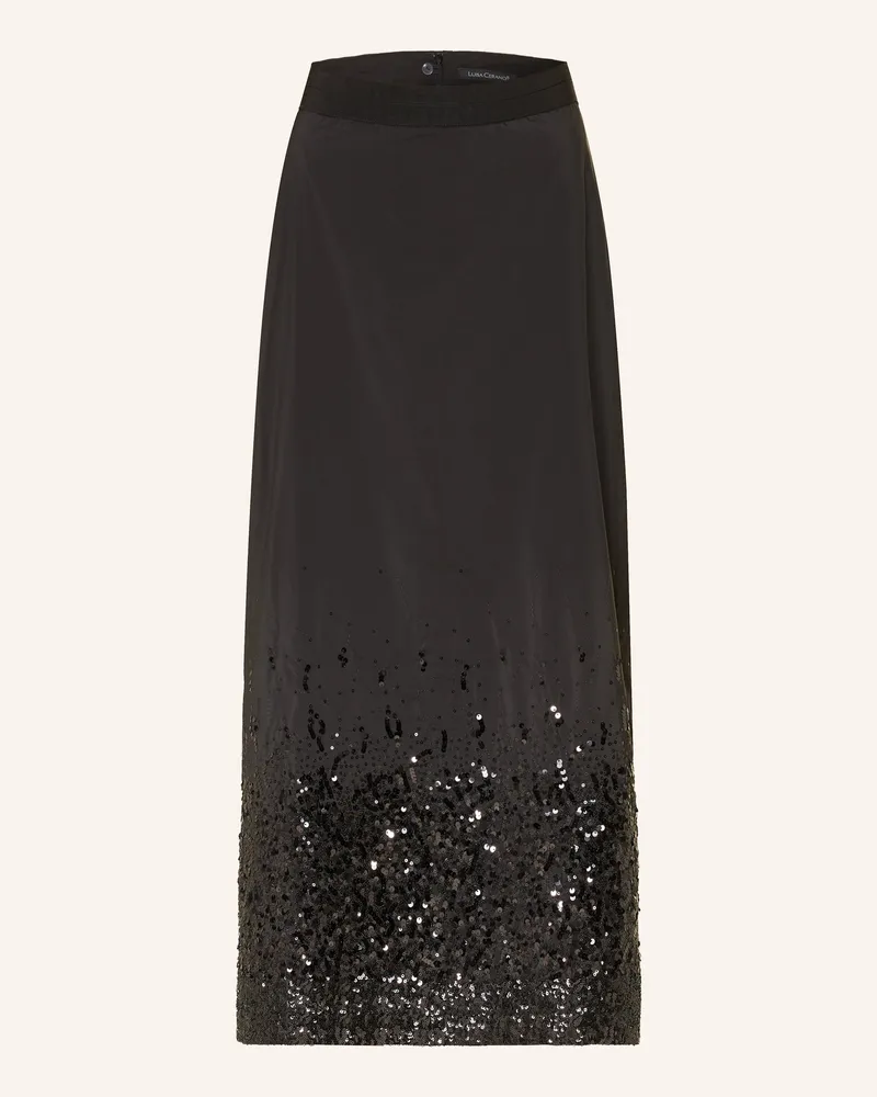 Luisa Cerano Rock Mit Pailletten beige Schwarz