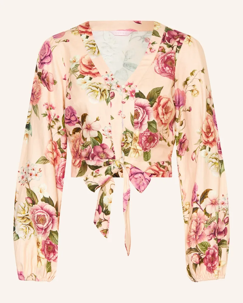 Guess Cropped-Bluse SHIRLEY mit Leinen Hellorange