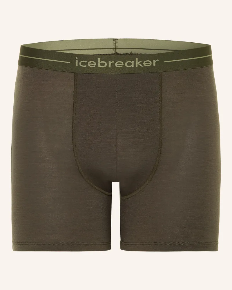 Icebreaker Funktionswäsche-Boxershorts Anatomica Aus Merinowolle gruen Khaki