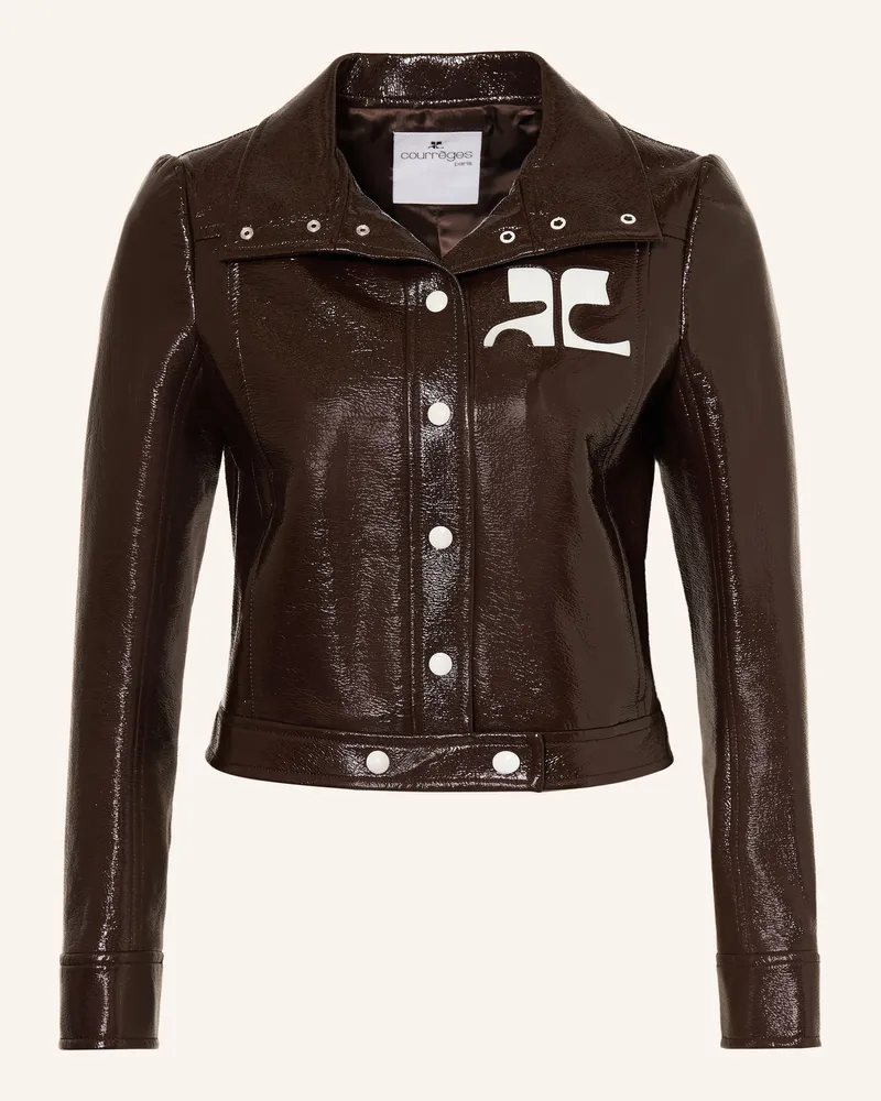 Courrèges Jacke In Lederoptik braun Dunkelbraun
