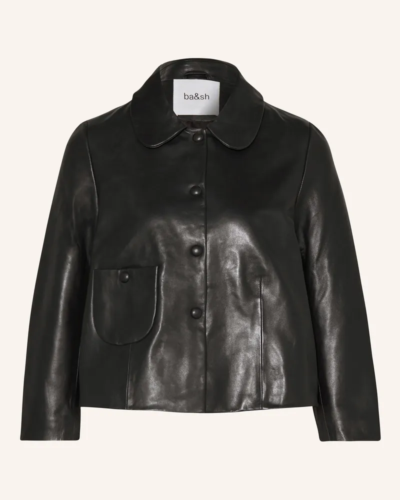 ba&sh Lederjacke Mylos schwarz Schwarz