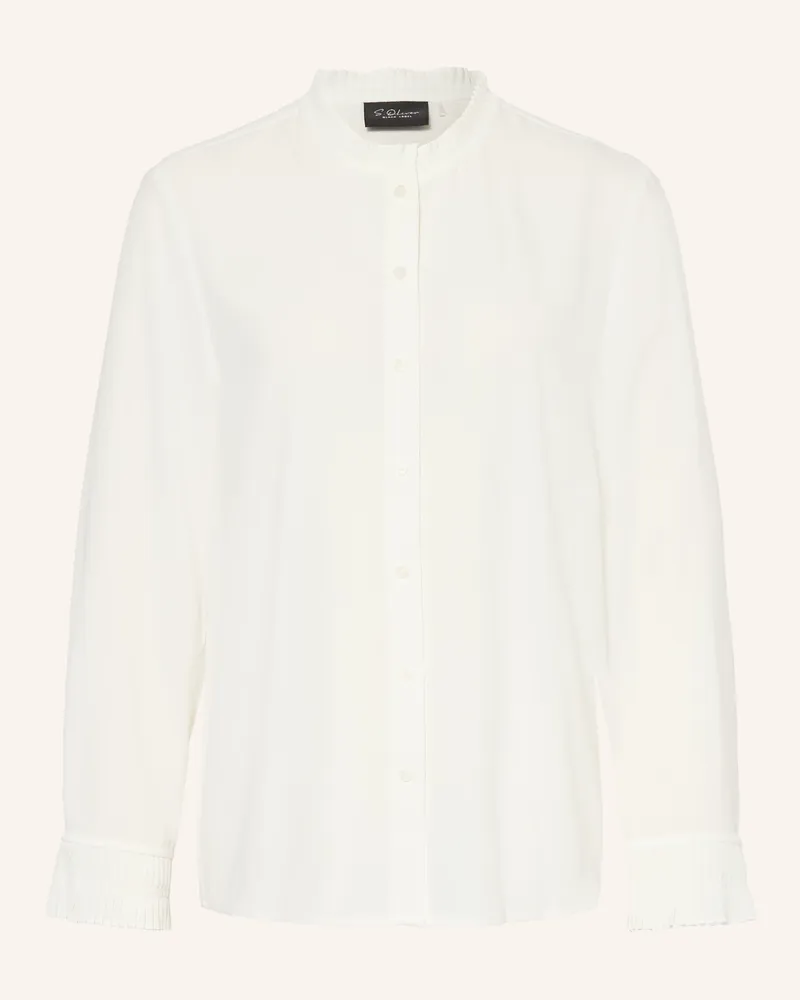 S.Oliver Bluse Mit Plissees weiss Weiss