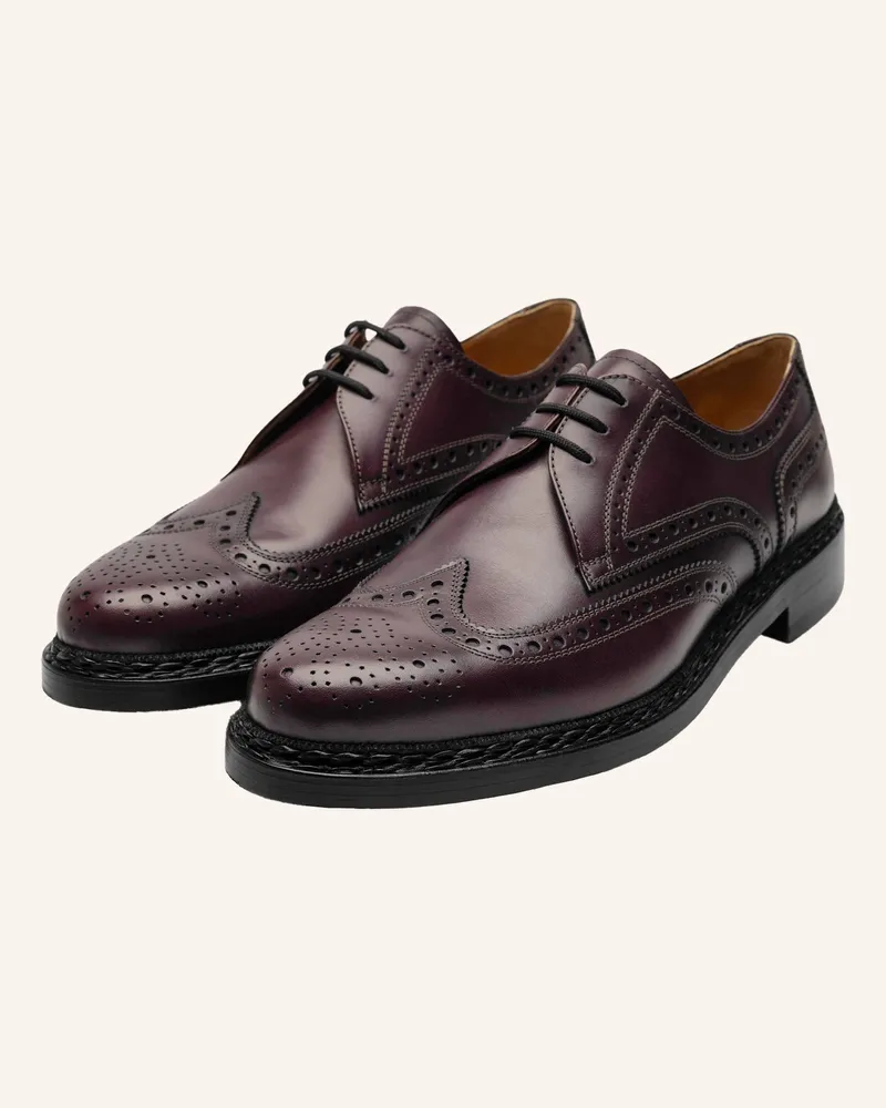 Heinrich Dinkelacker Schnürer Buda Full-Brogue Bc rot Dunkelrot