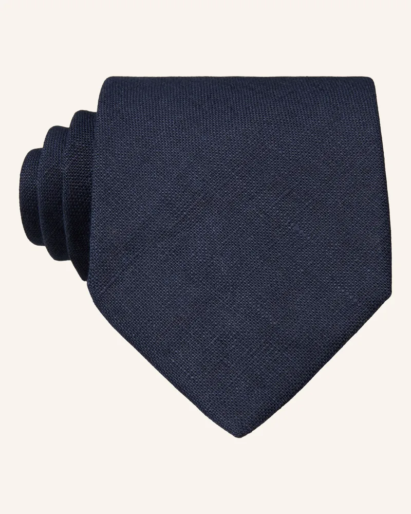 Blick Krawatte ALBERT aus Leinen Dunkelblau