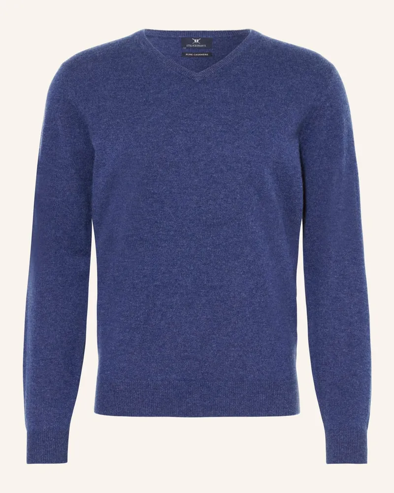 Strokesman's Cashmere-Pullover Blau