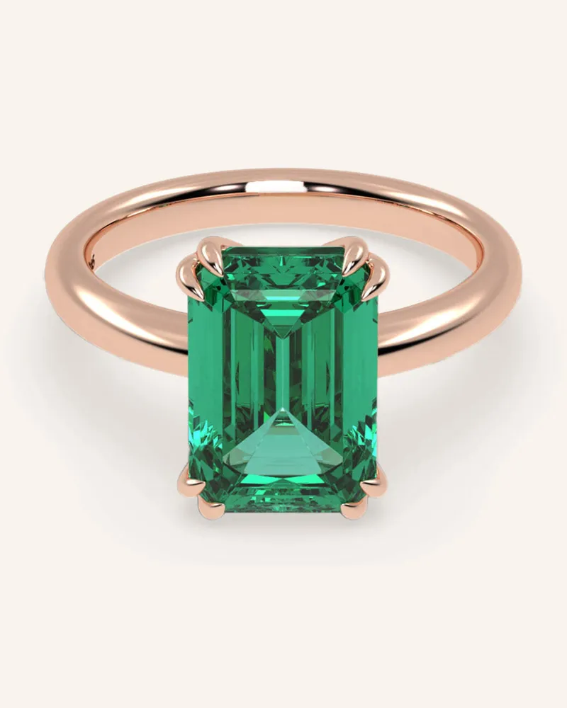 VEYNOU Ring EDEN ESSENCE aus 14 Karat Roségold und 3,0ct. Smaragd Roségold