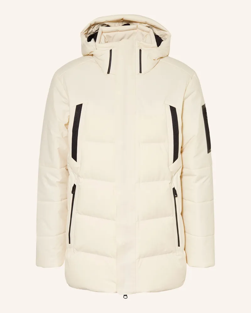 HUGO BOSS Daunenjacke BLOCK X mit abnehmbarer Kapuze Ecru