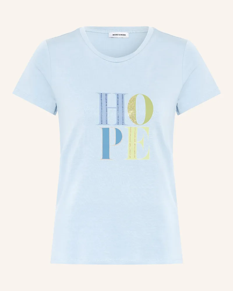 More & More T-Shirt Mit Schmucksteinen blau Hellblau