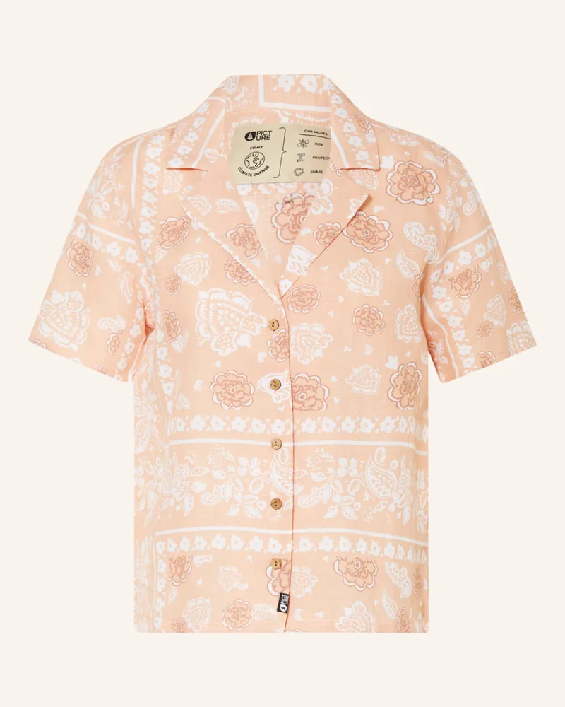 Picture Oversized-Hemdbluse Kintha Mit Leinen rosa Hellorange