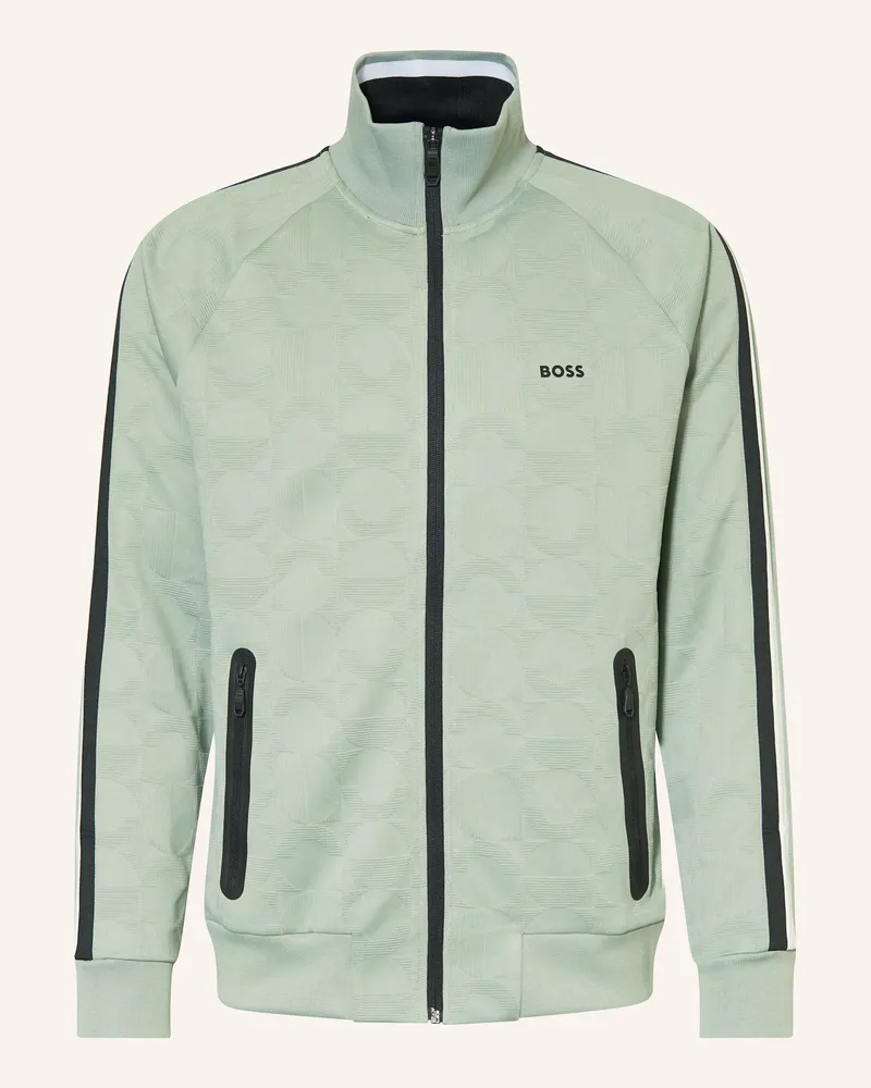 HUGO BOSS Sweatjacke SKARLEY mit Galonstreifen Hellgrün