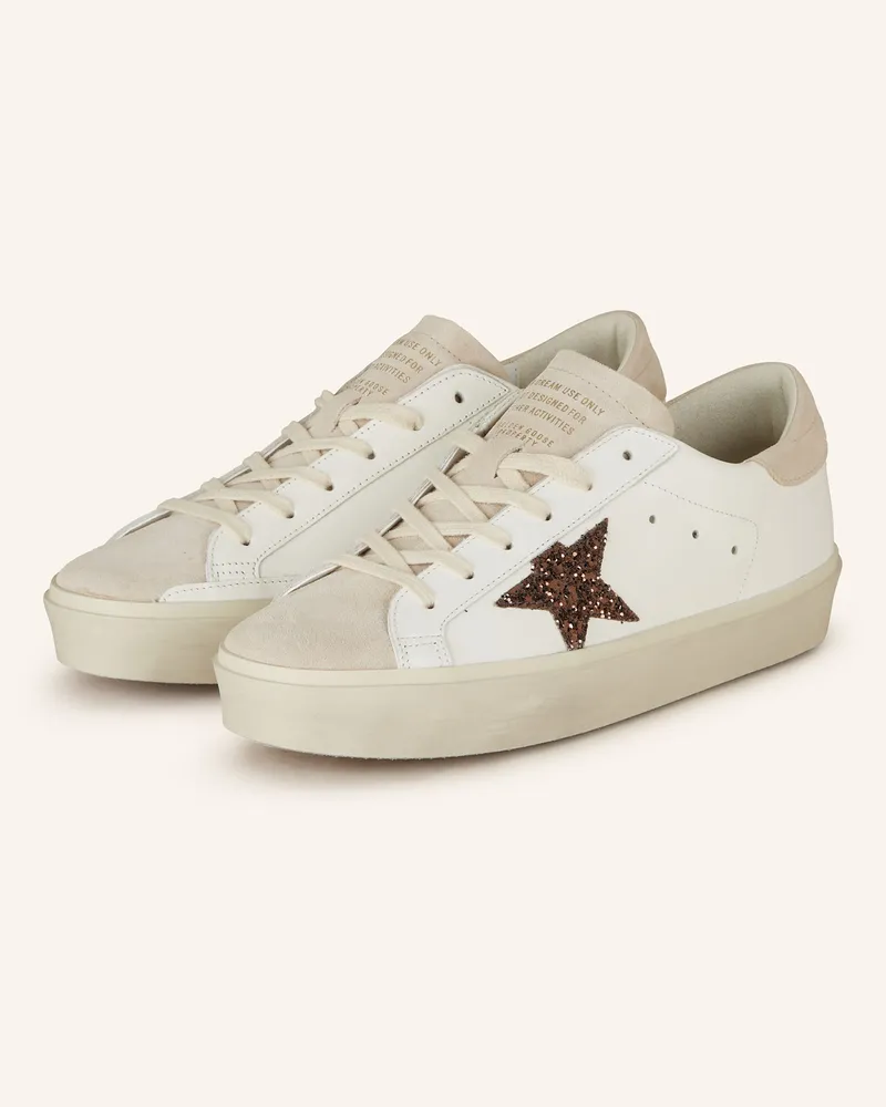 Golden Goose Sneaker Hi Star Mit Pailletten weiss Weiss