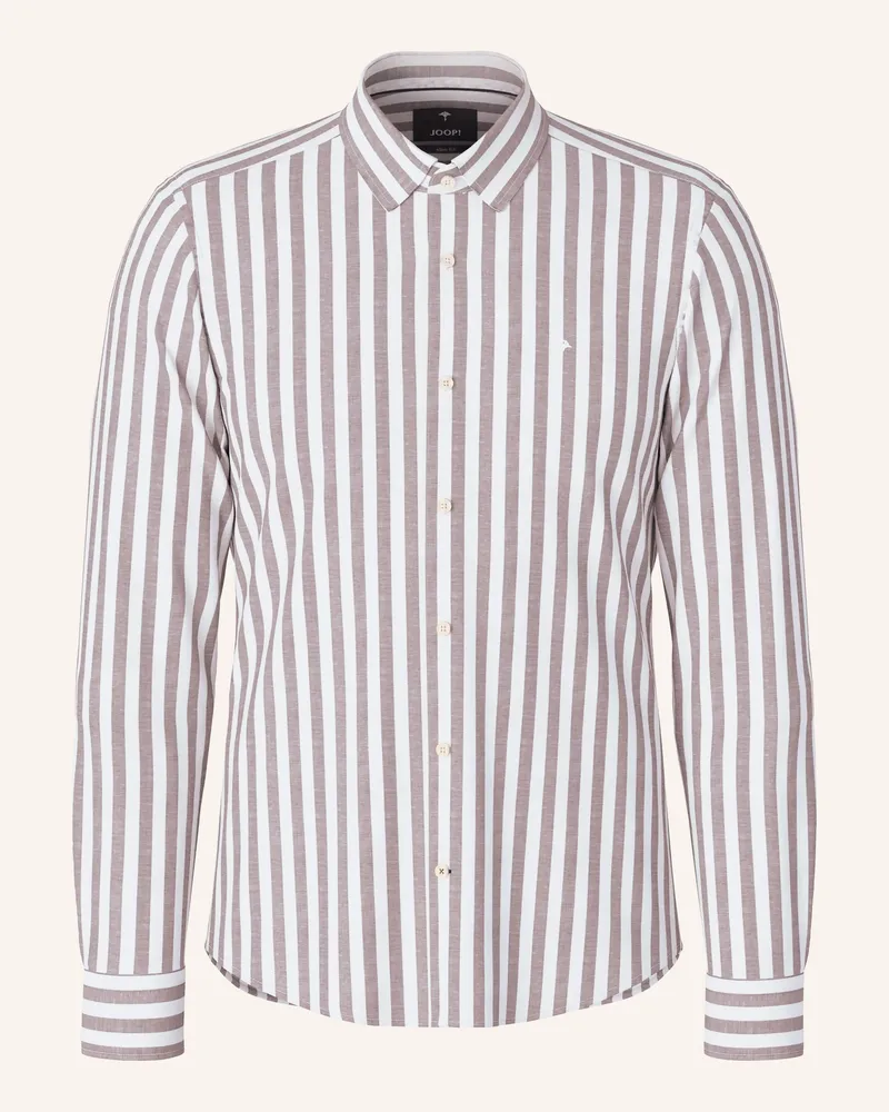 JOOP! Hemd PIT Slim Fit mit Leinen Dunkelbraun
