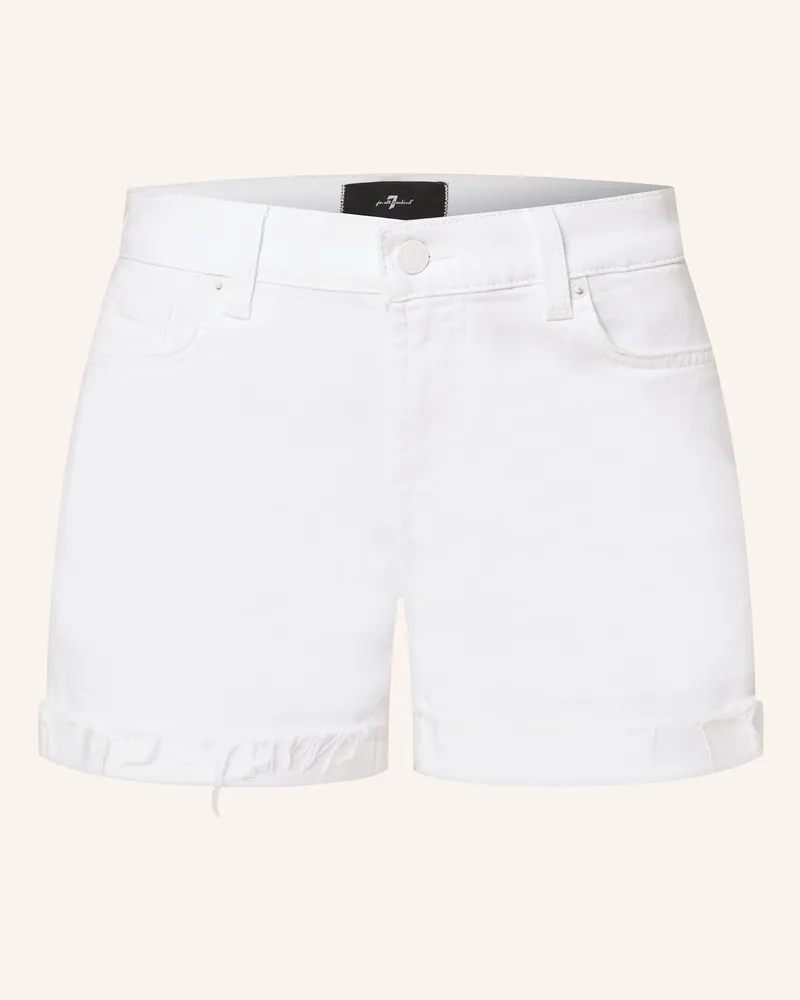 7 for all mankind Jeansshorts MID ROLL SHORTS Weiss