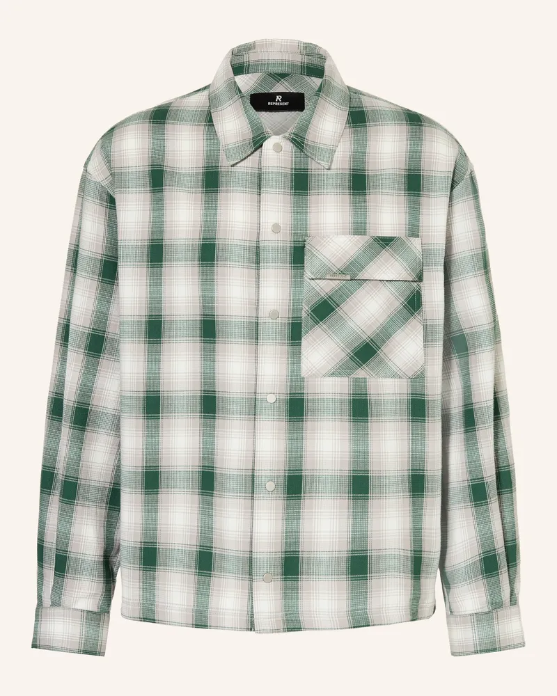 REPRESENT Flanellhemd Comfort Fit Dunkelgrün