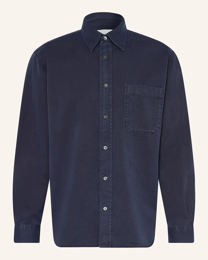Closed Hemd Relaxed Fit Dunkelblau