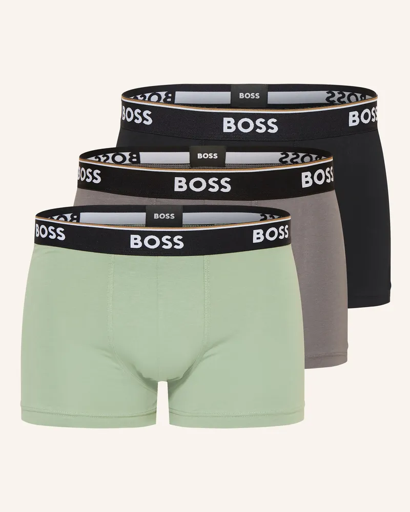 HUGO BOSS 3er-Pack Boxershorts Power gruen Schwarz