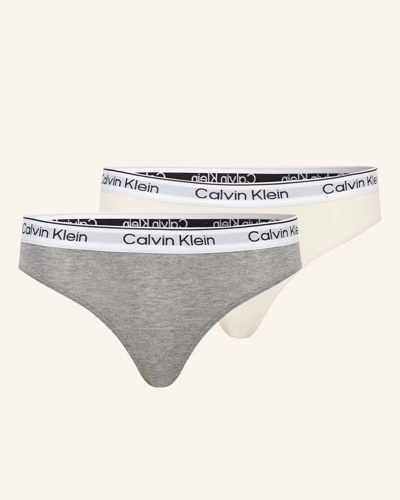 Calvin Klein 2er-Pack Slips Icon Cotton Stretch rosa Grau