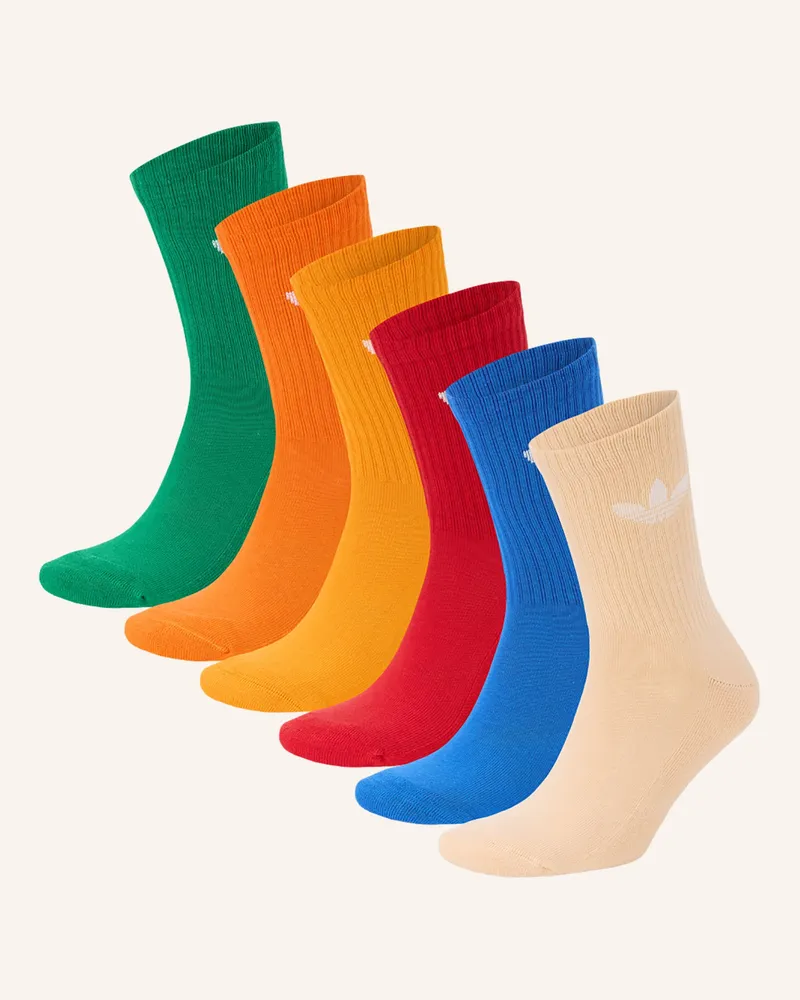 adidas 6er-Pack Socken Trefoil Cushion Crew blau Blau