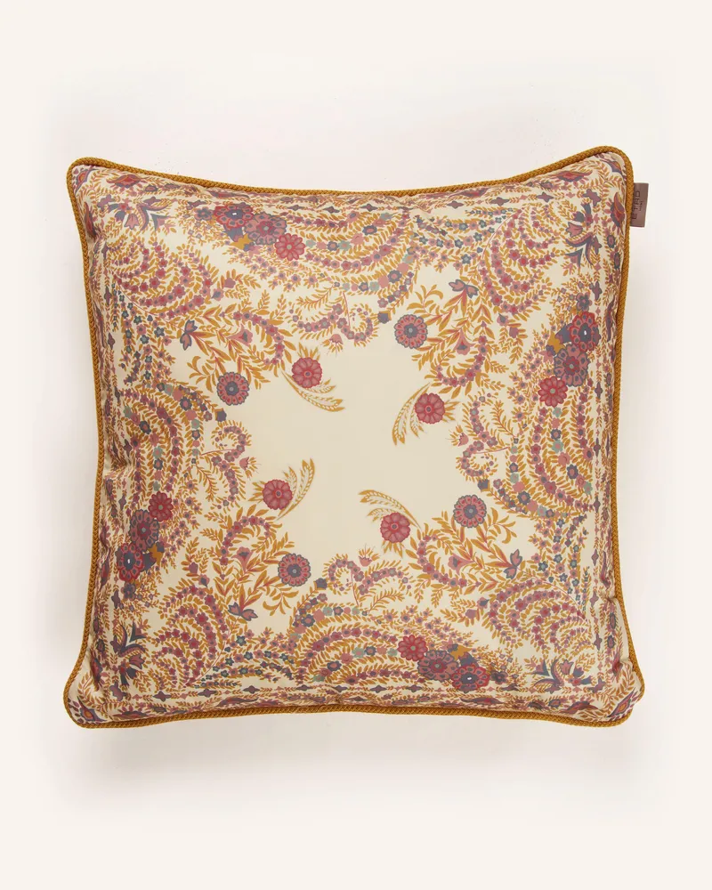 Etro Dekokissen Aus Satin beige Hellgelb
