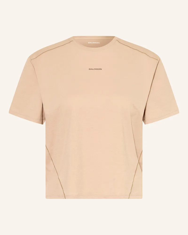 Salomon T-Shirt Trackline weiss Creme