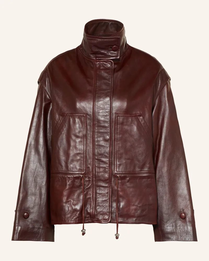 Claudie Pierlot Lederjacke rot Dunkelrot