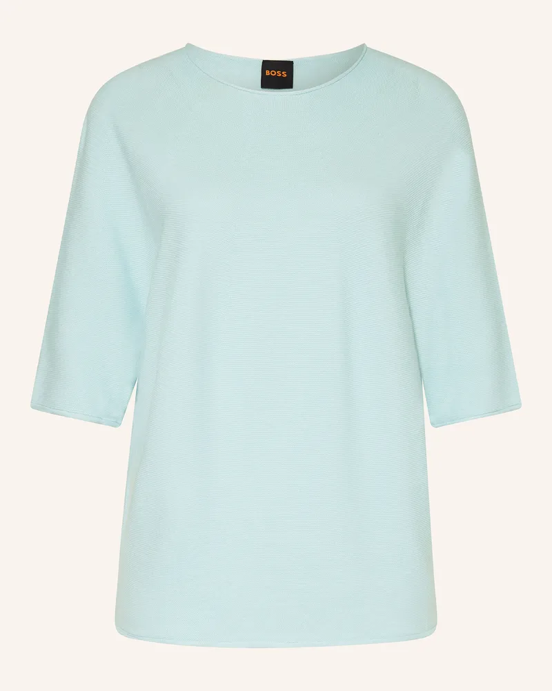 HUGO BOSS Pullover FLAMBERS mit 3/4-Arm Türkis
