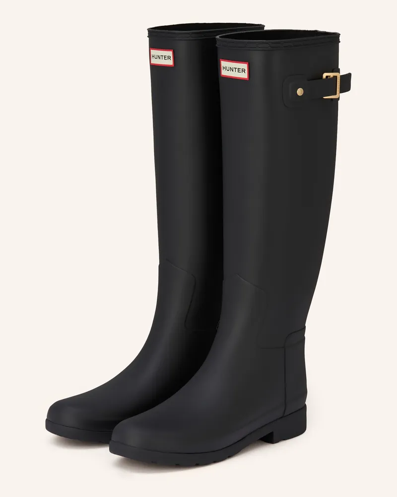 Hunter Gummistiefel Refined Gold Trim Tall schwarz Schwarz