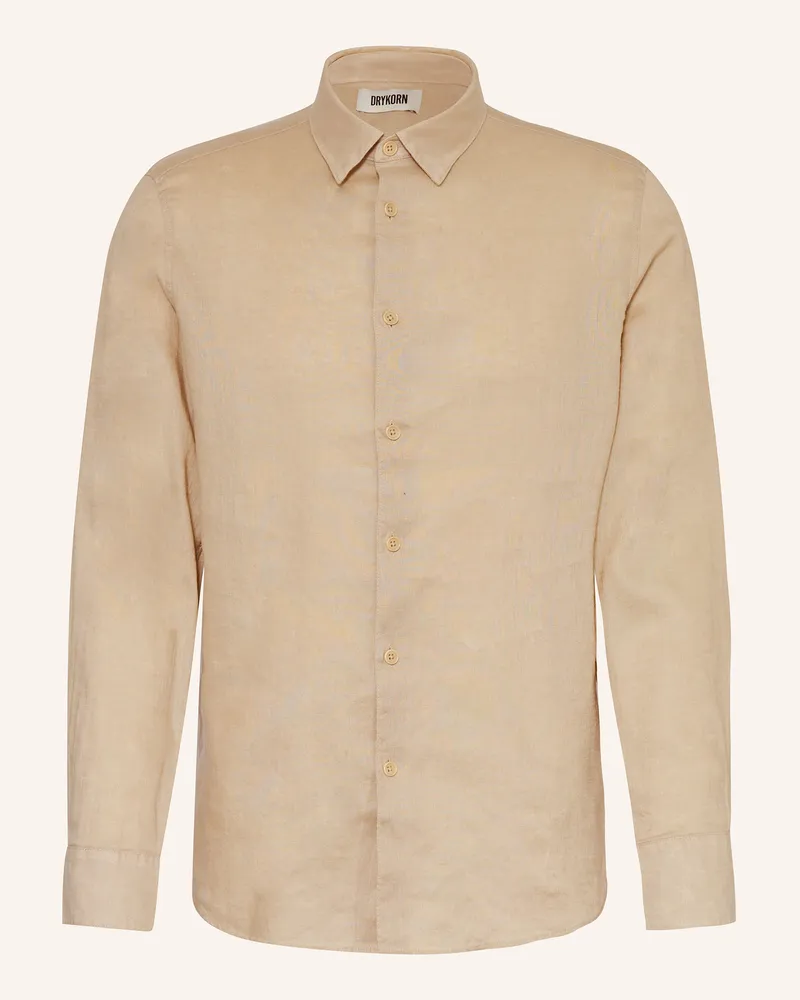 Drykorn Hemd RAMIS Regular Fit aus Leinen Beige